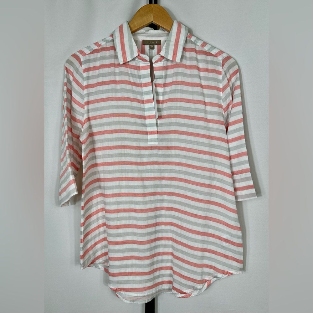 NWT Lilla P Striped Blouse - Size Small